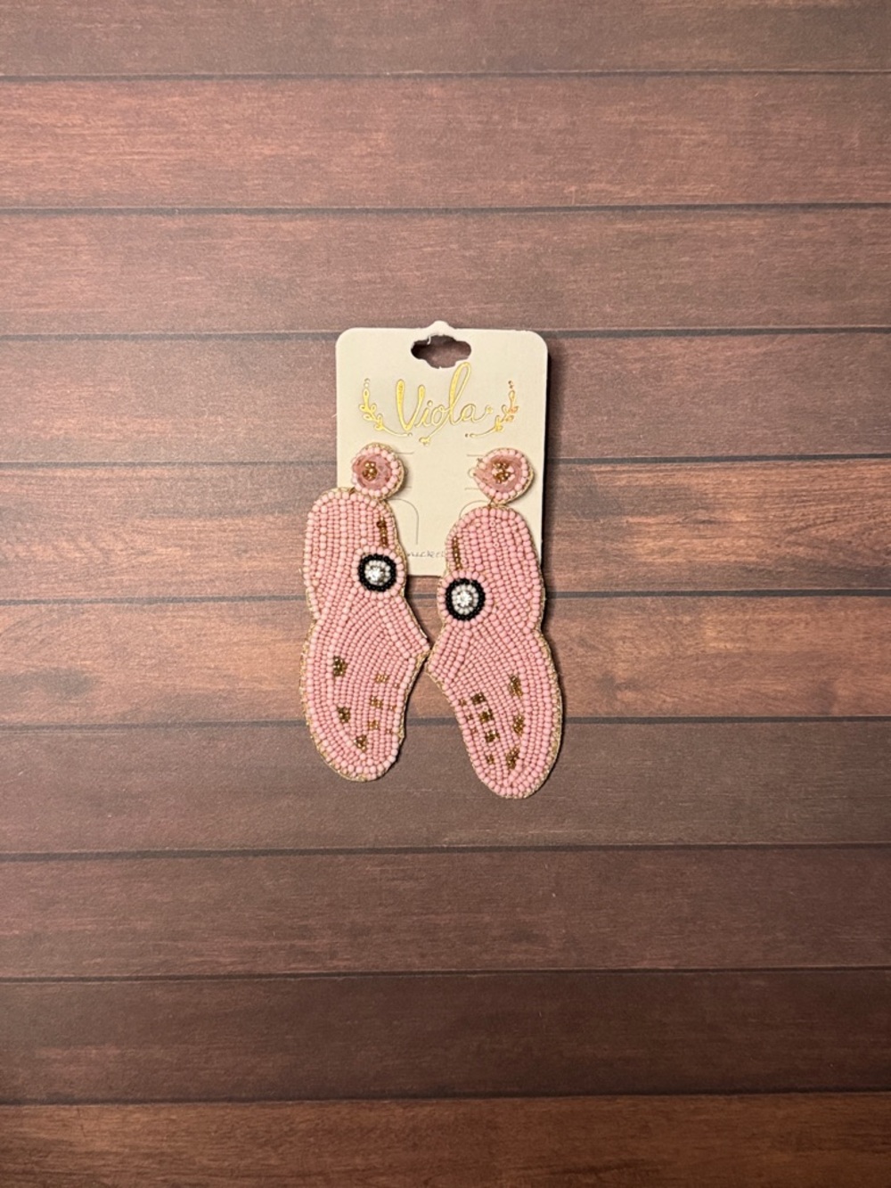 Pink Beaded Statement Drop Earrings